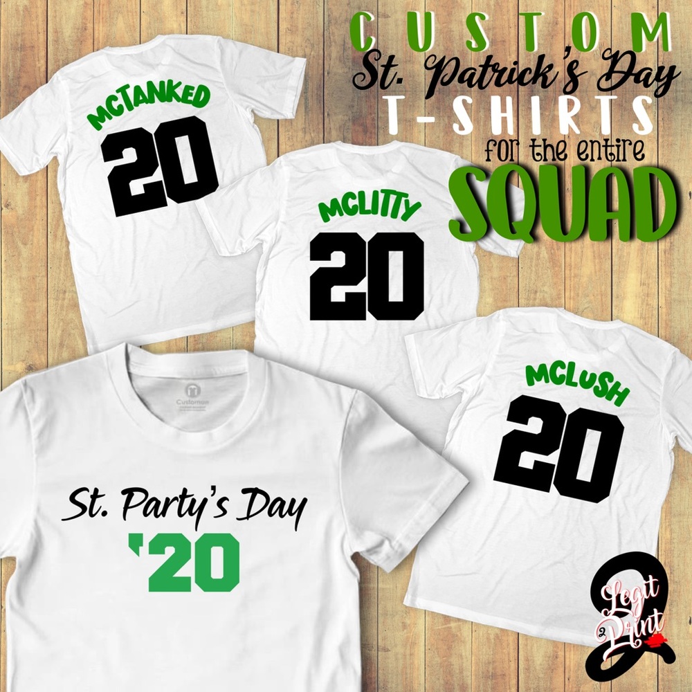 🍀 CUSTOM WHITE UNISEX ST PATRICKS DAY TSHIRTS 🍀